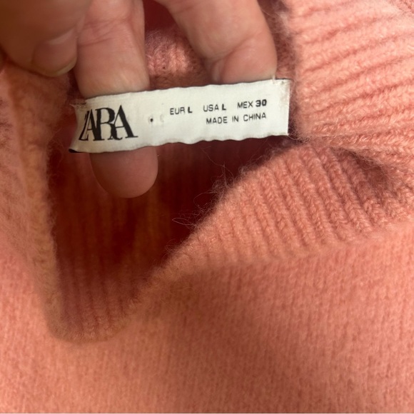 Zara Coral Turtleneck Cropped Sweater - Picture 7 of 9